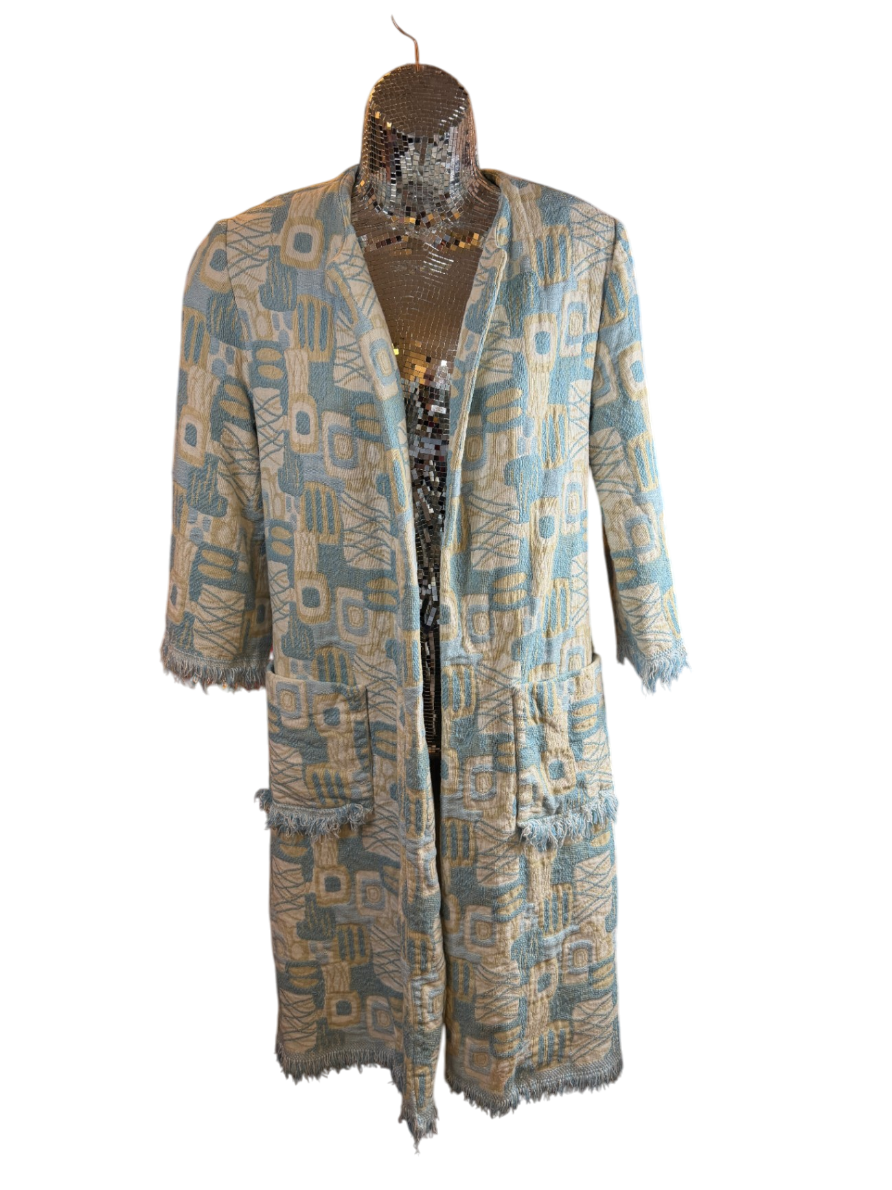 Fred Rothschild of California Coat Beige and Light Blue