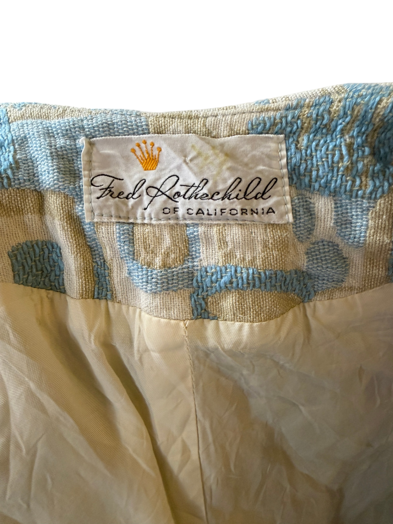 Fred Rothschild of California Coat Beige and Light Blue