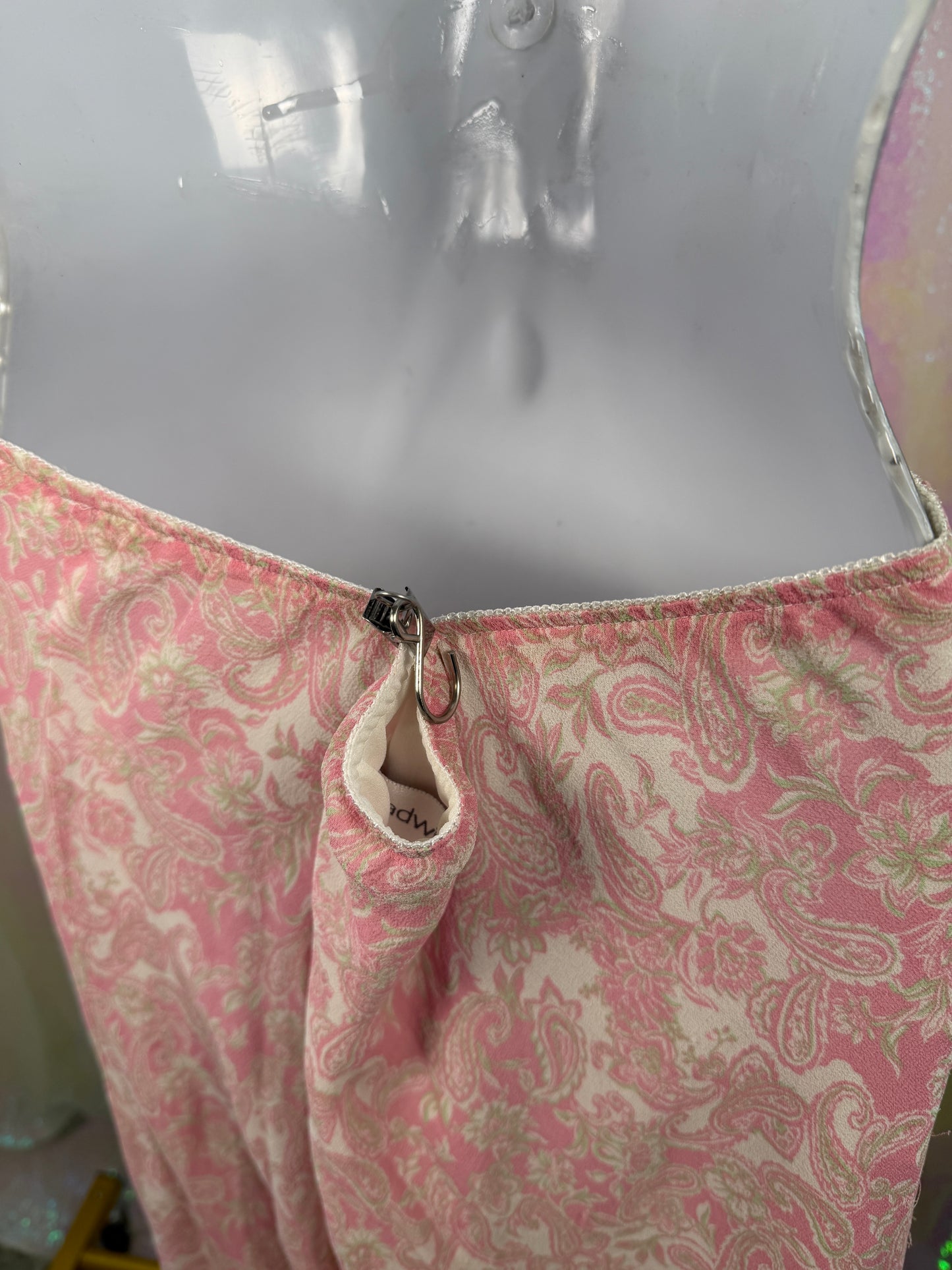 Chadwicks (L) 🌸🎀🌷💕 silky paisley maxi skirt romantic coquette vintage-inspired blush pink ivory (factory tagged: 12P)