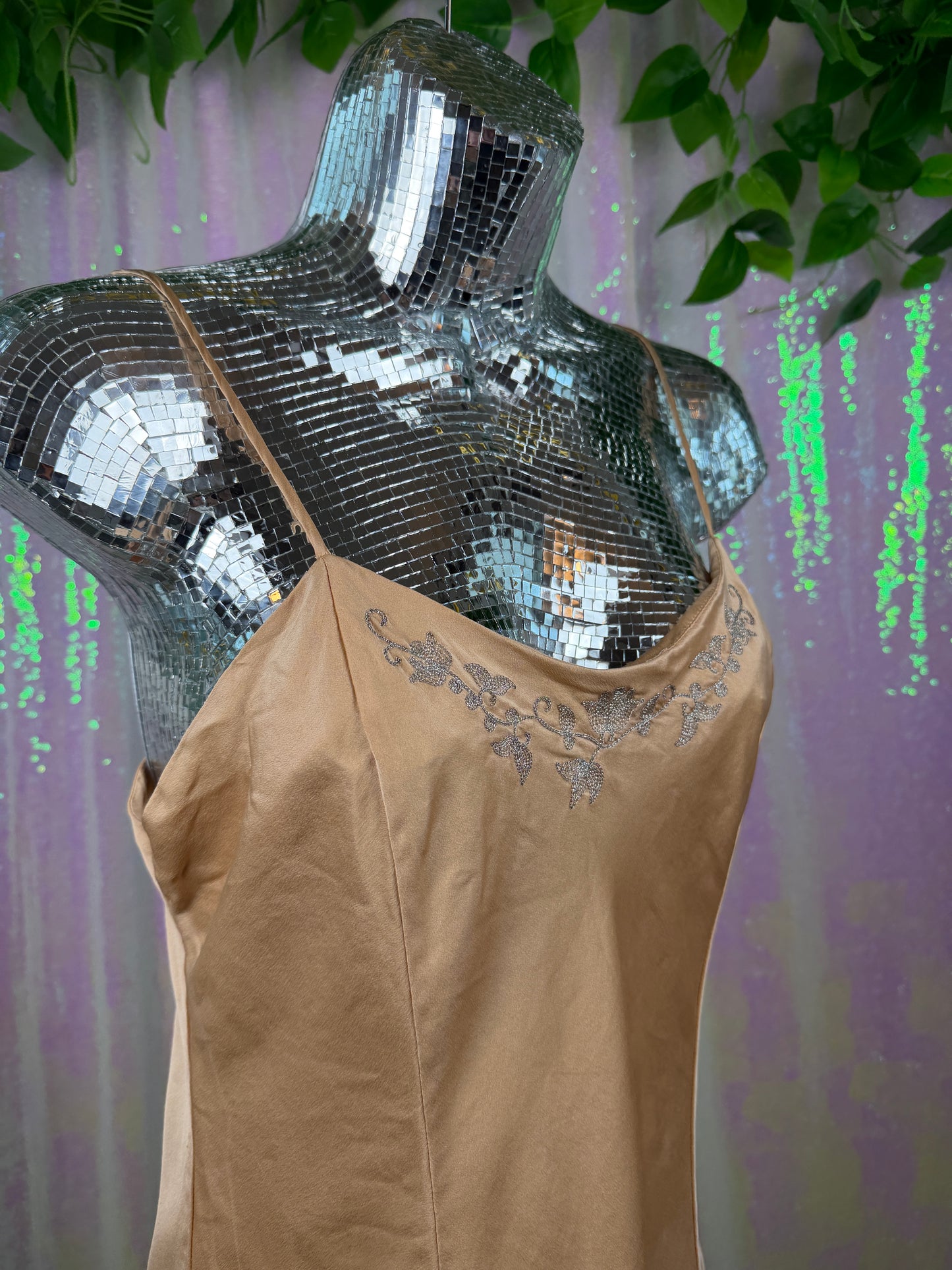 Victoria's Secret (M) 🥂✨🕊️🌙 satin slip lingerie champagne mini dress (factory tagged: M)