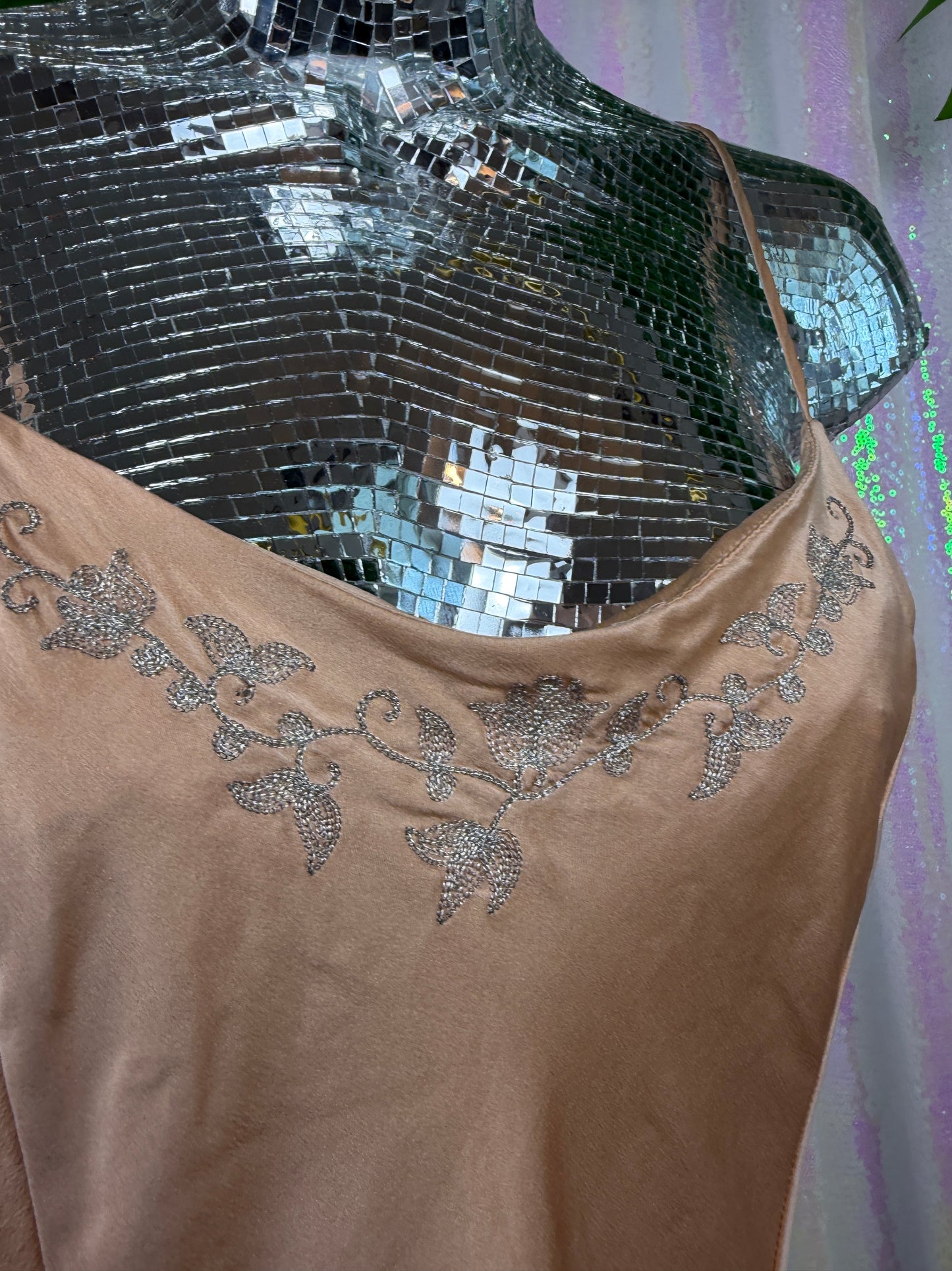 Victoria's Secret (M) 🥂✨🕊️🌙 satin slip lingerie champagne mini dress (factory tagged: M)