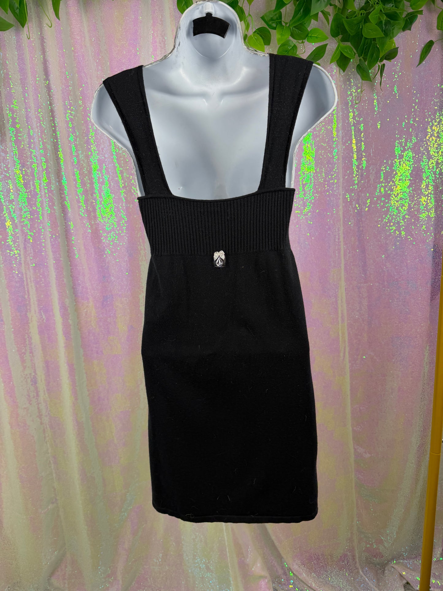 Volcom (S) 🖤🕸️🕷️🦇 noir black whimsy goth soft comfy knit frock dress (factory tagged: L)