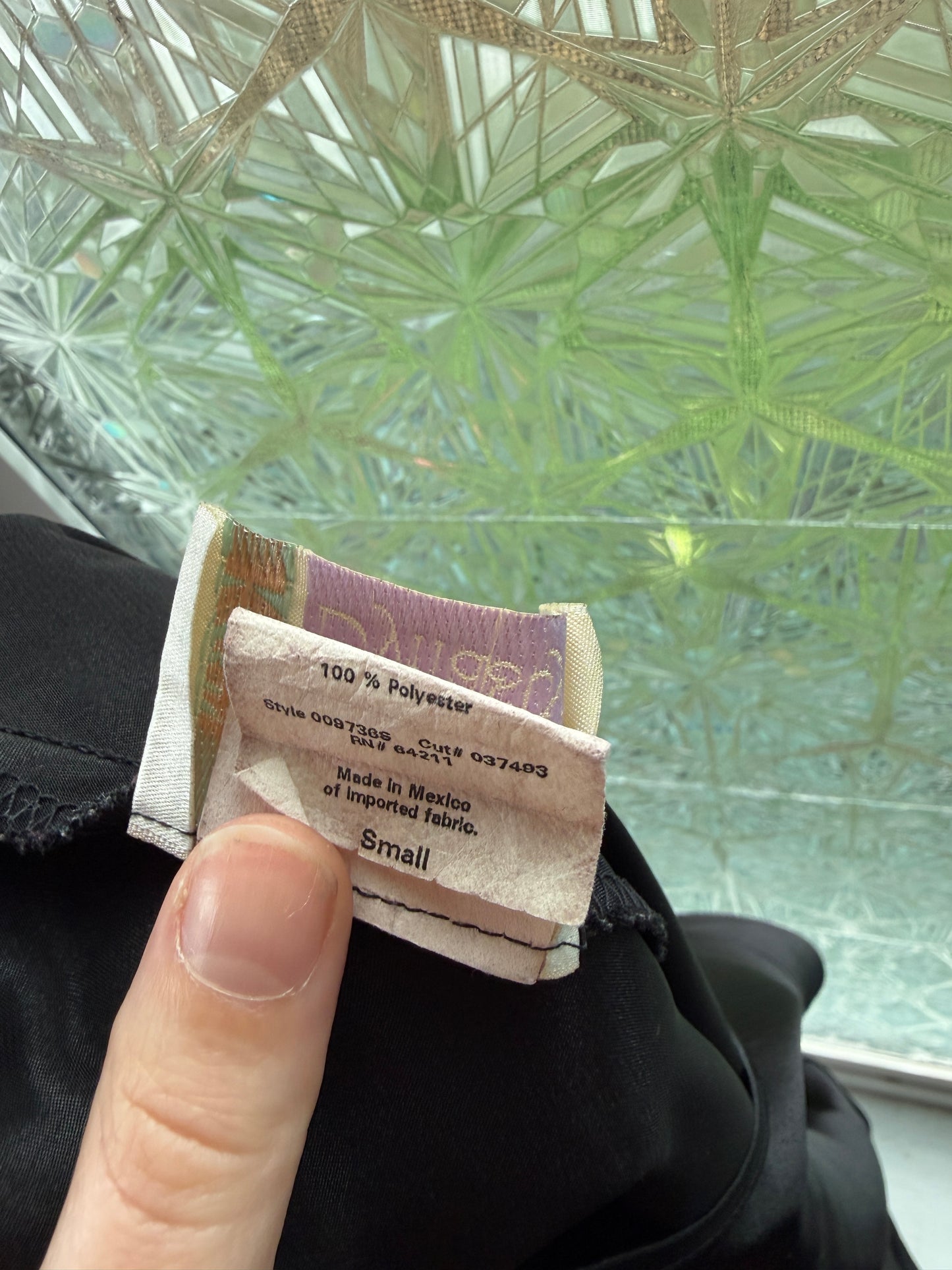 California Dynasty (S) 🌌🕶️🖤📞 vintage 90's to 2000's y2k seductress of the night gown black widow cowl neck slip satin silky dress, black (factory tag: S)