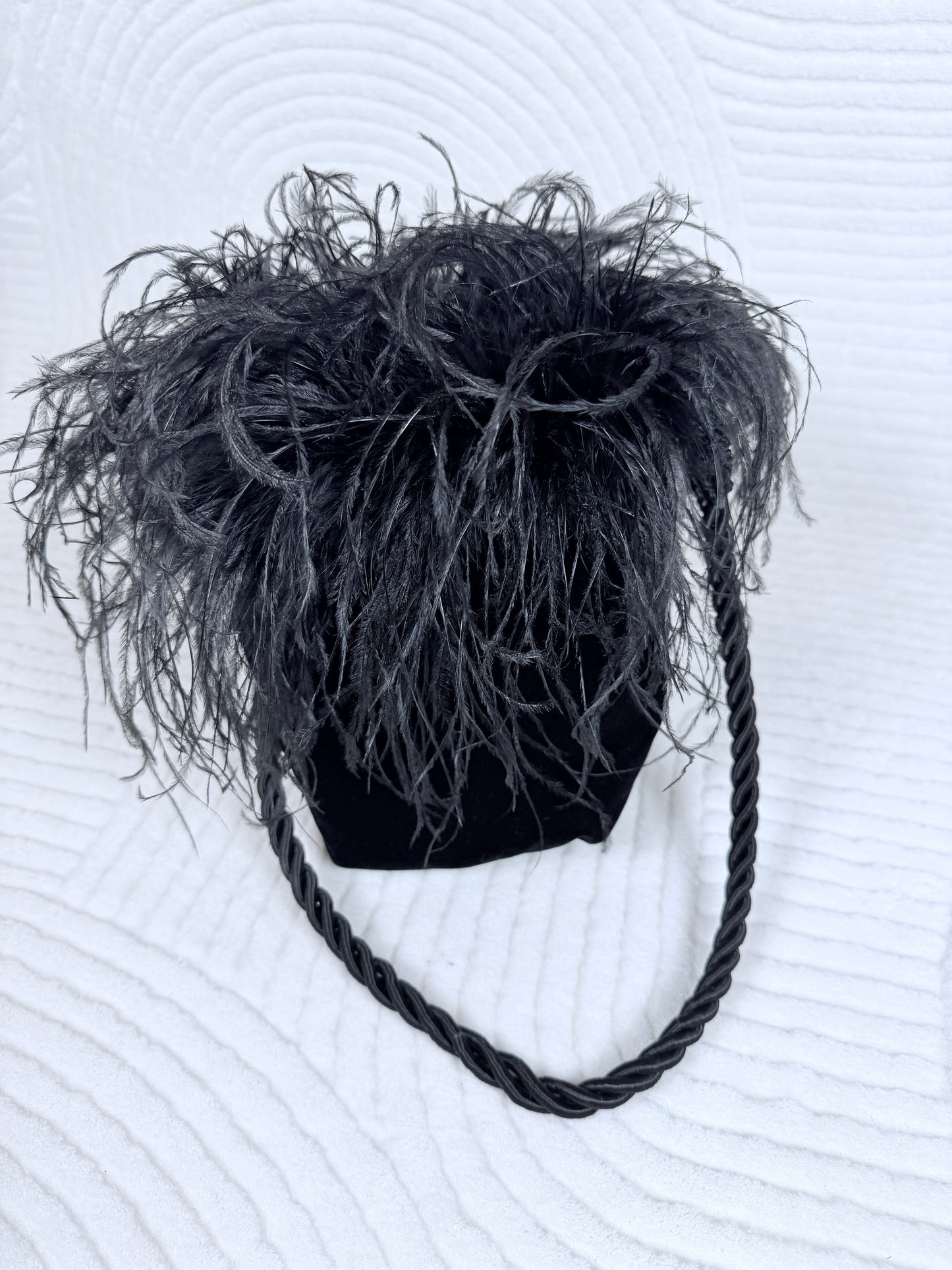 Sheryl McDonald velvet feather mini bag 🖤🕶️🪩👜 noir gothic glam y2k extra luxe statement funky fun bag