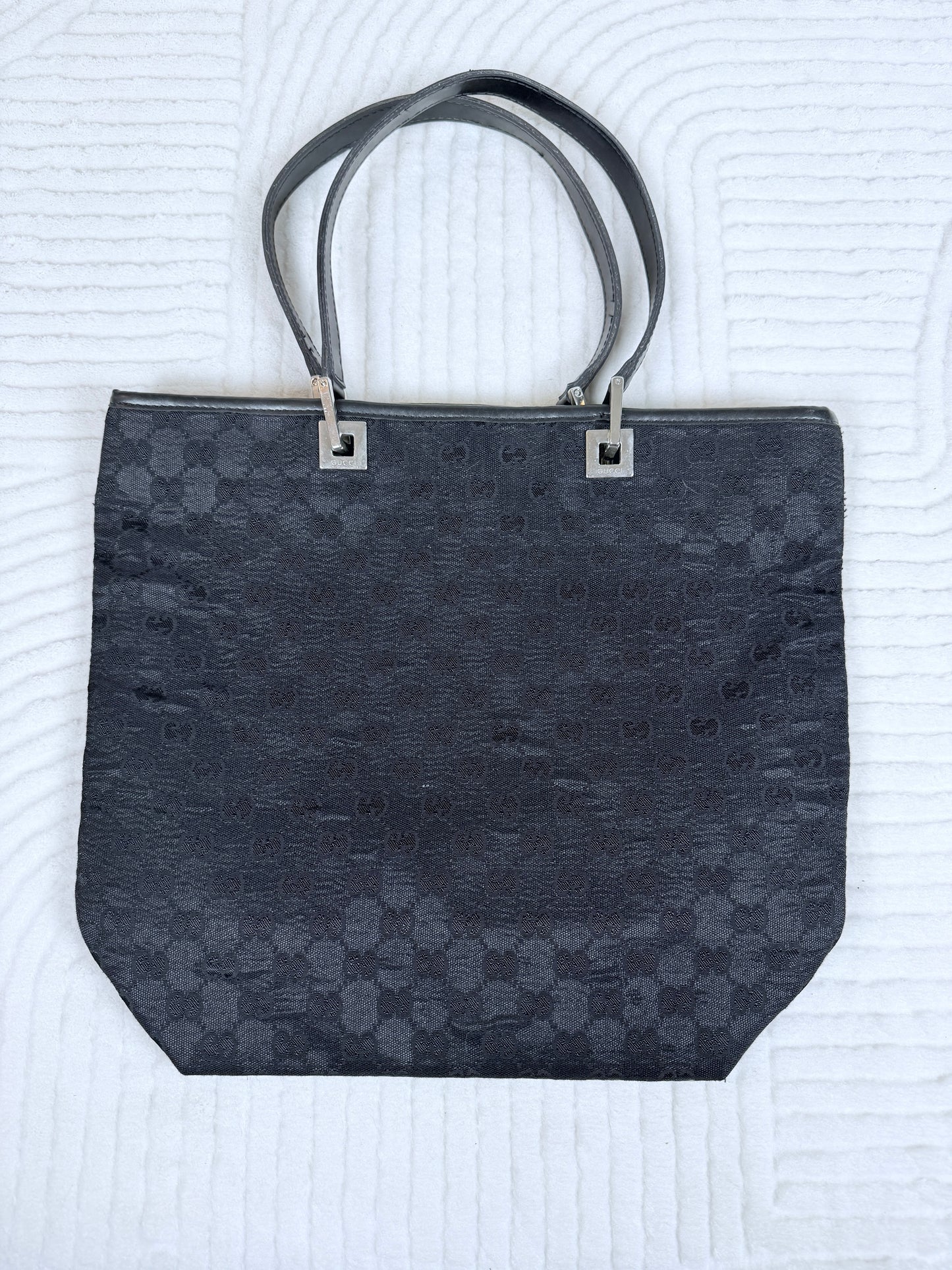 DOUPE Gucci Tote (n/a) 🖤👜🌑🕶️  business siren sexy sleek work black bag with silver hardware and leather accents