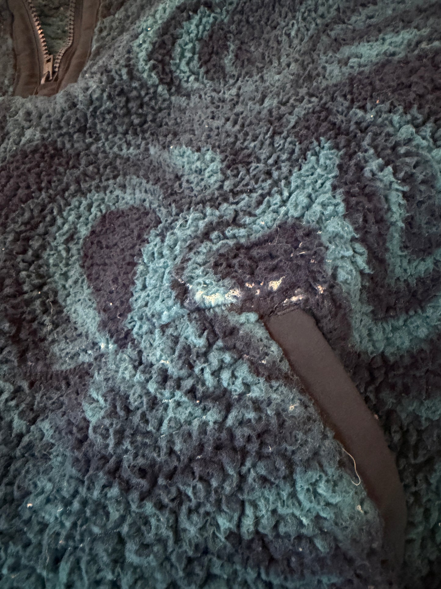 Full-Bag Value Bundle (XL+) 💙🌀🌊🧊 electric blue swirl fleece, black and blue Guy Fieri flame button down raver (factory tagged: