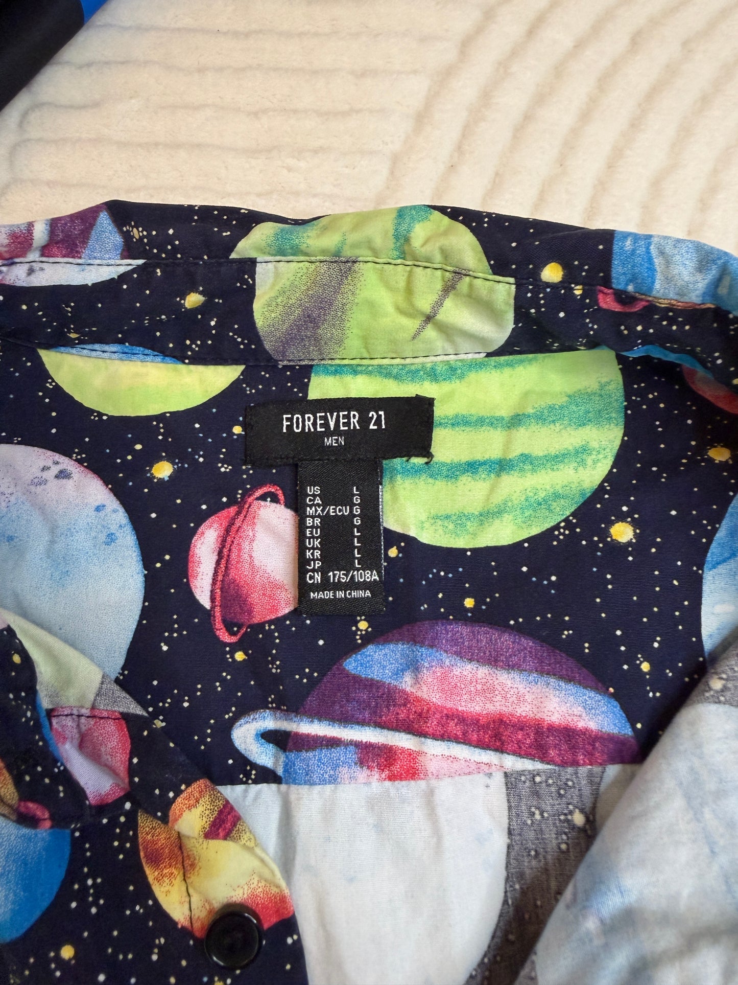 Quarter-Bag Value Bundle (L) 🪩🪐✨🔵 cosmic playground festival raver bus seat party print button down (factory tagged: L)