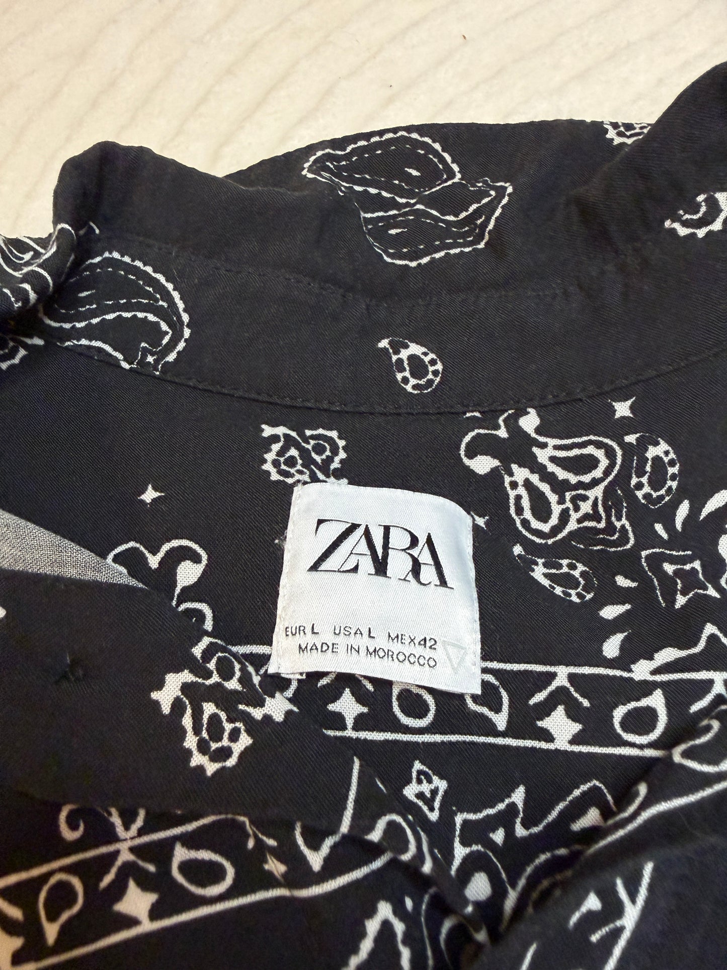 Full-Bag Value Bundle (L) 🖤🔥🪩🌙 local dive bar smoke section hero trio, orange and black flannel hoodie, black bandana long sleeve button down, & black & cream funky button down t-shirt (factory tagged: L)