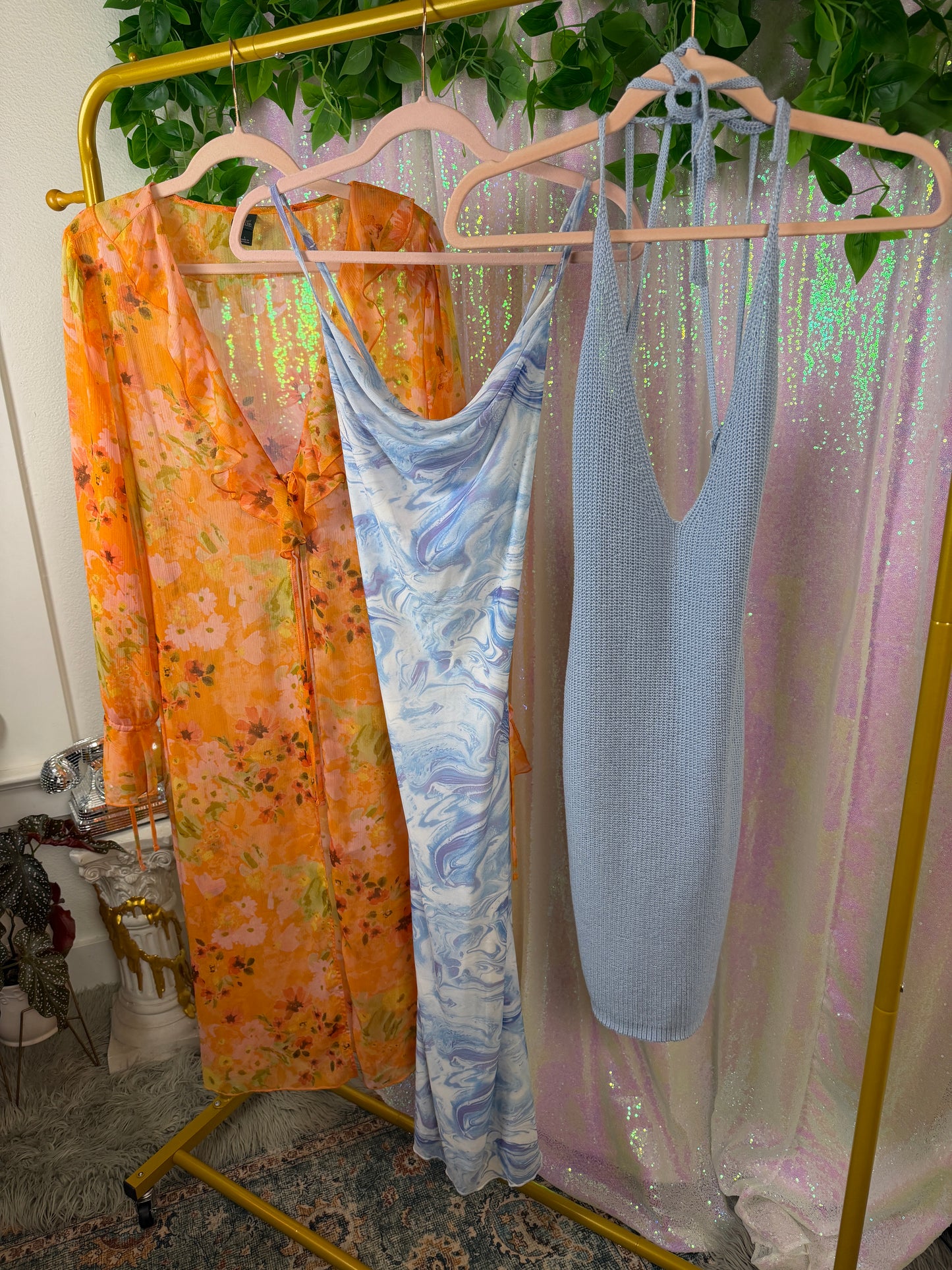 Quarter-Bag Value Bundle (M) 🌼🌅🩵🌊 pastel sunset raver desert rose festival duster and dresses (factory tagged: M)