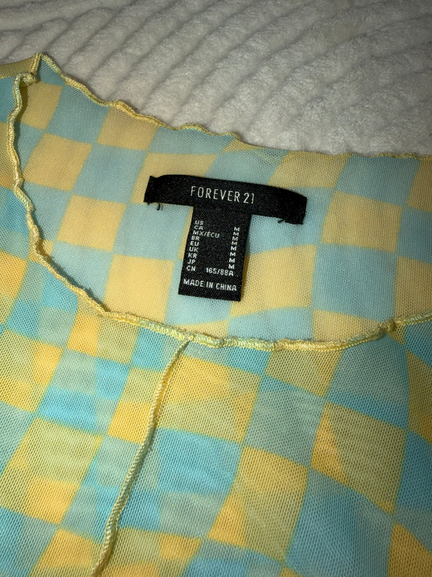 Full-Bag Value Bundle (M) 🌈🌀🍋🪩 neon green and rainbow ravers mirage festival swirl funky party set terry cloth button down romper, warped checkered mesh top, and festival acid sweatpants (factory tagged: M)