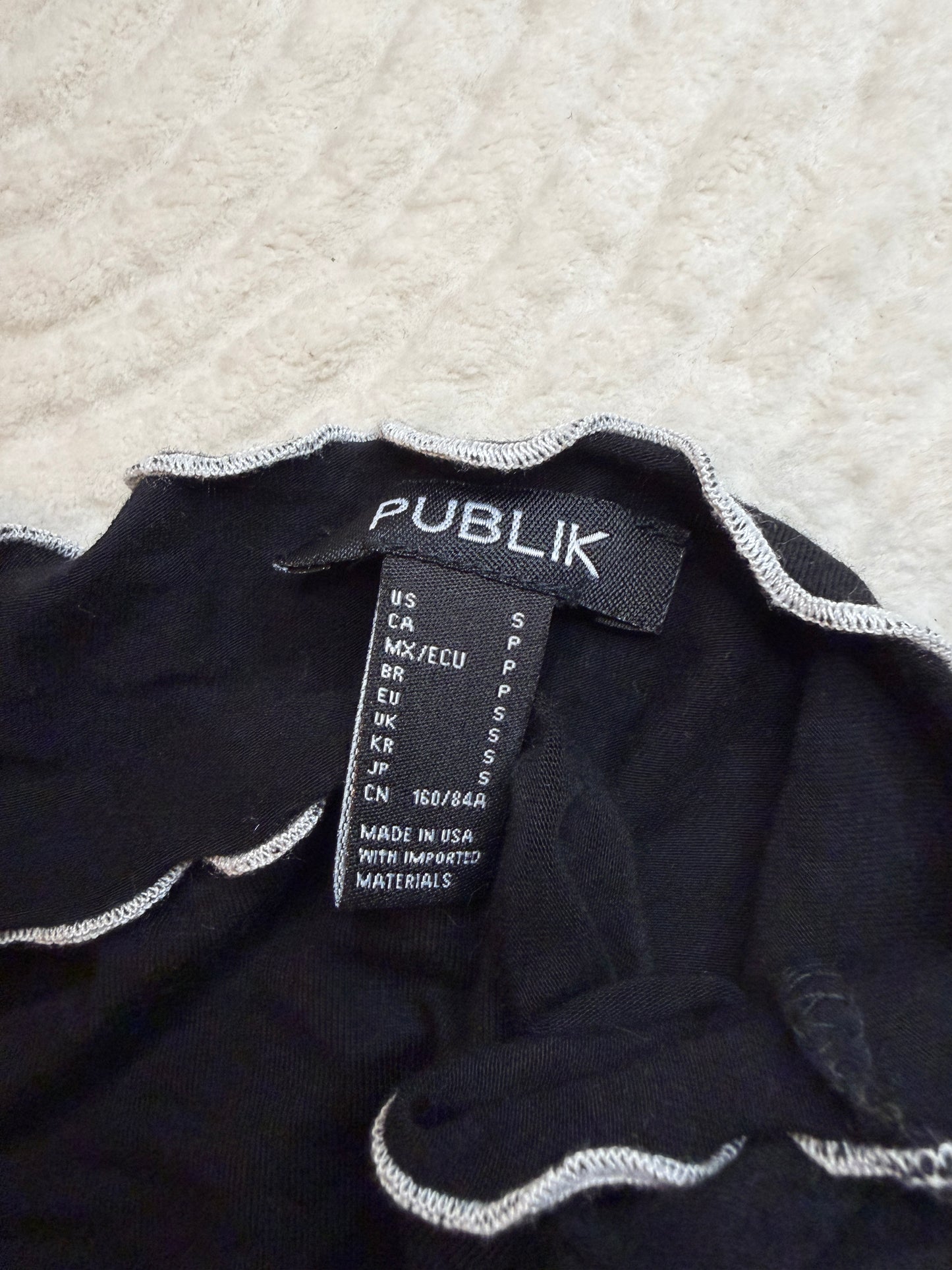 Half-Bag Value Bundle (S) 🖤🪩🕷️💿 cyber punk techno baddie galactic chrome black metallic holographic silver faux leather stretch pants and black crop top (factory tagged: S & M)