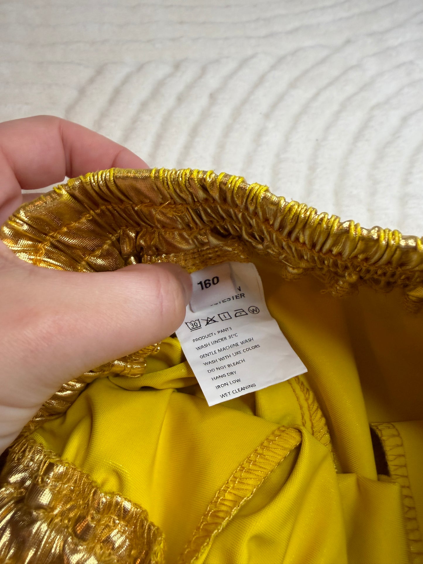 Half-Bag Value Bundle (S) ✨🪩⚡💫 chrome siren raver silver & gold metallic pants and skirt and black tank top crop tops (factory tagged: XS &S)