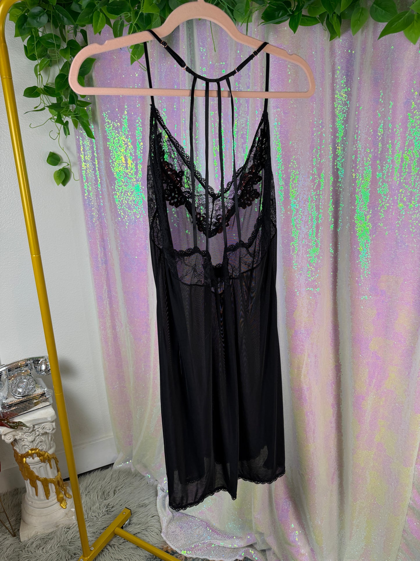 Quarter-Bag Value Bundle (XL+) 🖤🐈‍⬛🌹🕷️ midnight flower pollinator fairy void siren black and pink mesh and silky laced slips intimates delicates INC (factory tagged: XL)