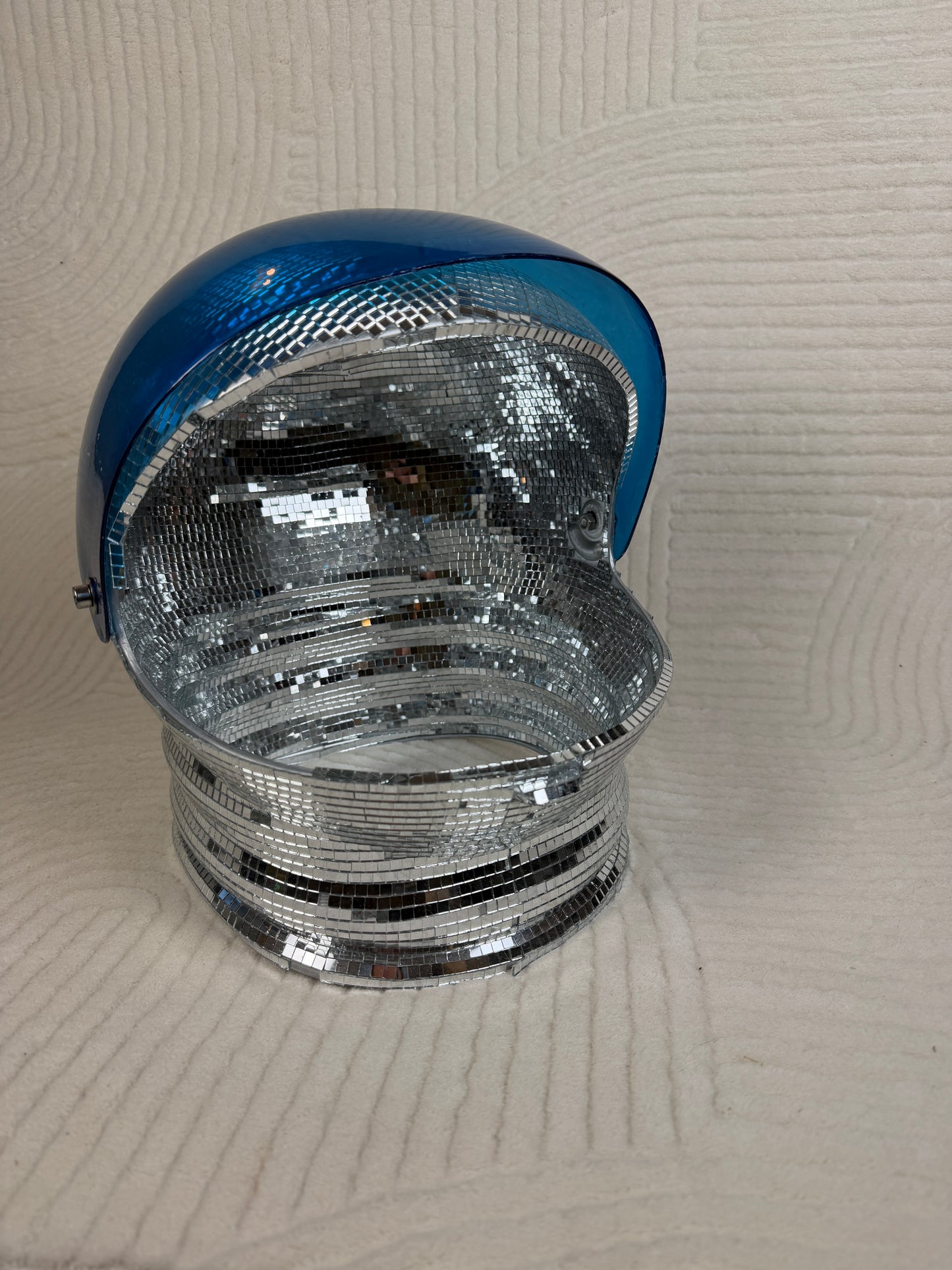 Disco Astronaut Mike Dexter Helmet (~HANDMADE~) 🚀🪩🌐🔭 repurposed art sculpture using adult halloween costume