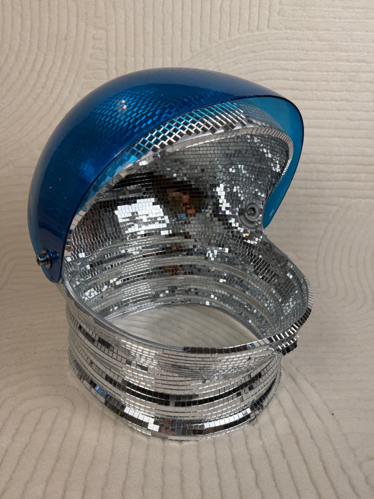 Disco Astronaut Mike Dexter Helmet (~HANDMADE~) 🚀🪩🌐🔭 repurposed art sculpture using adult halloween costume