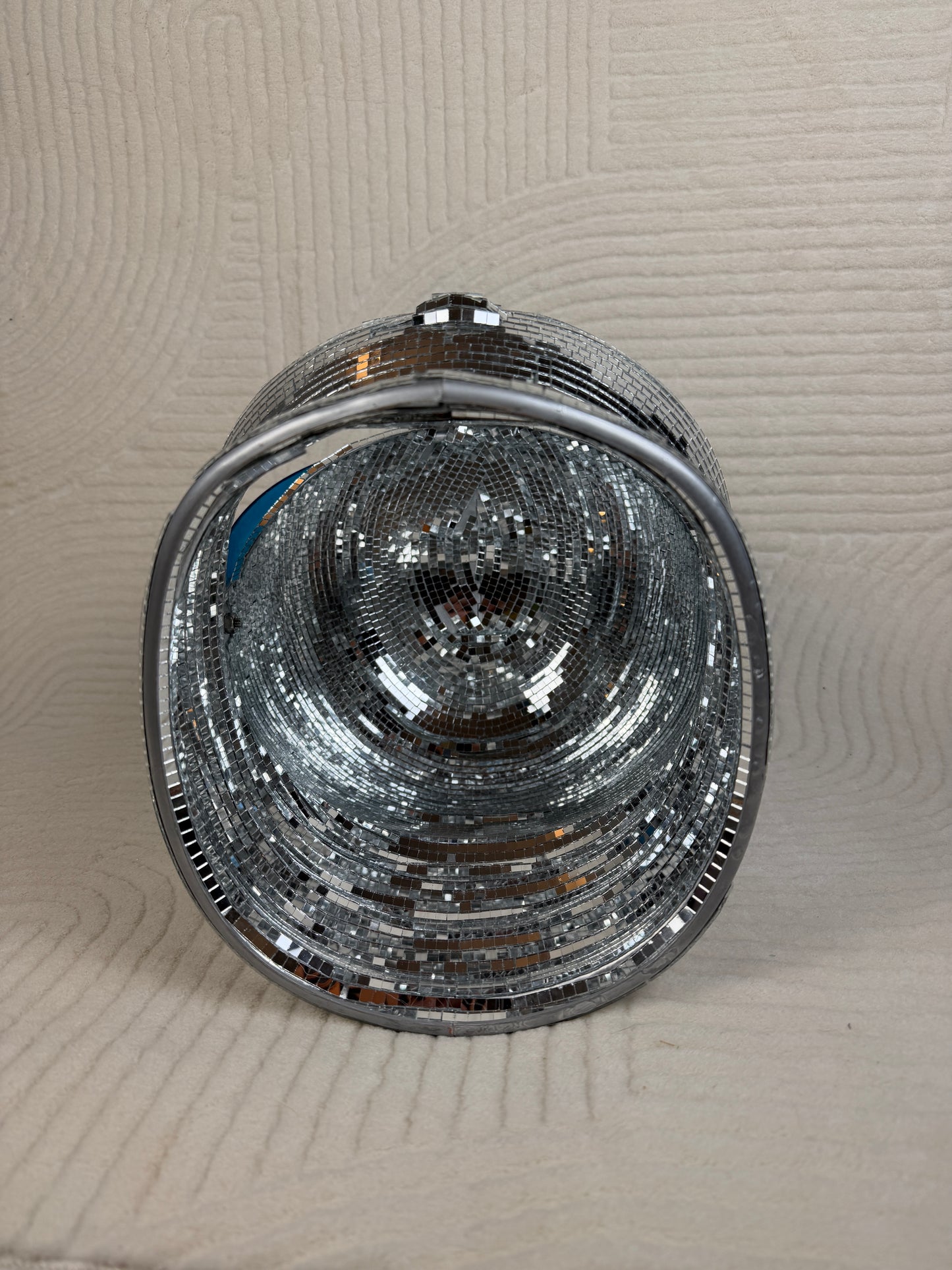 Disco Astronaut Mike Dexter Helmet (~HANDMADE~) 🚀🪩🌐🔭 repurposed art sculpture using adult halloween costume