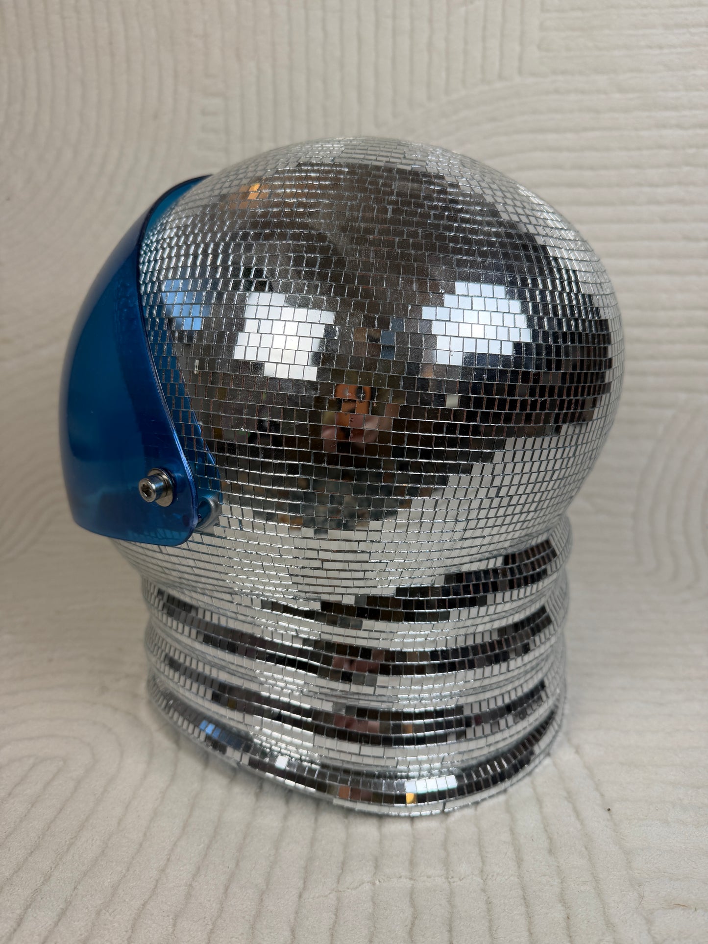 Disco Astronaut Mike Dexter Helmet (~HANDMADE~) 🚀🪩🌐🔭 repurposed art sculpture using adult halloween costume