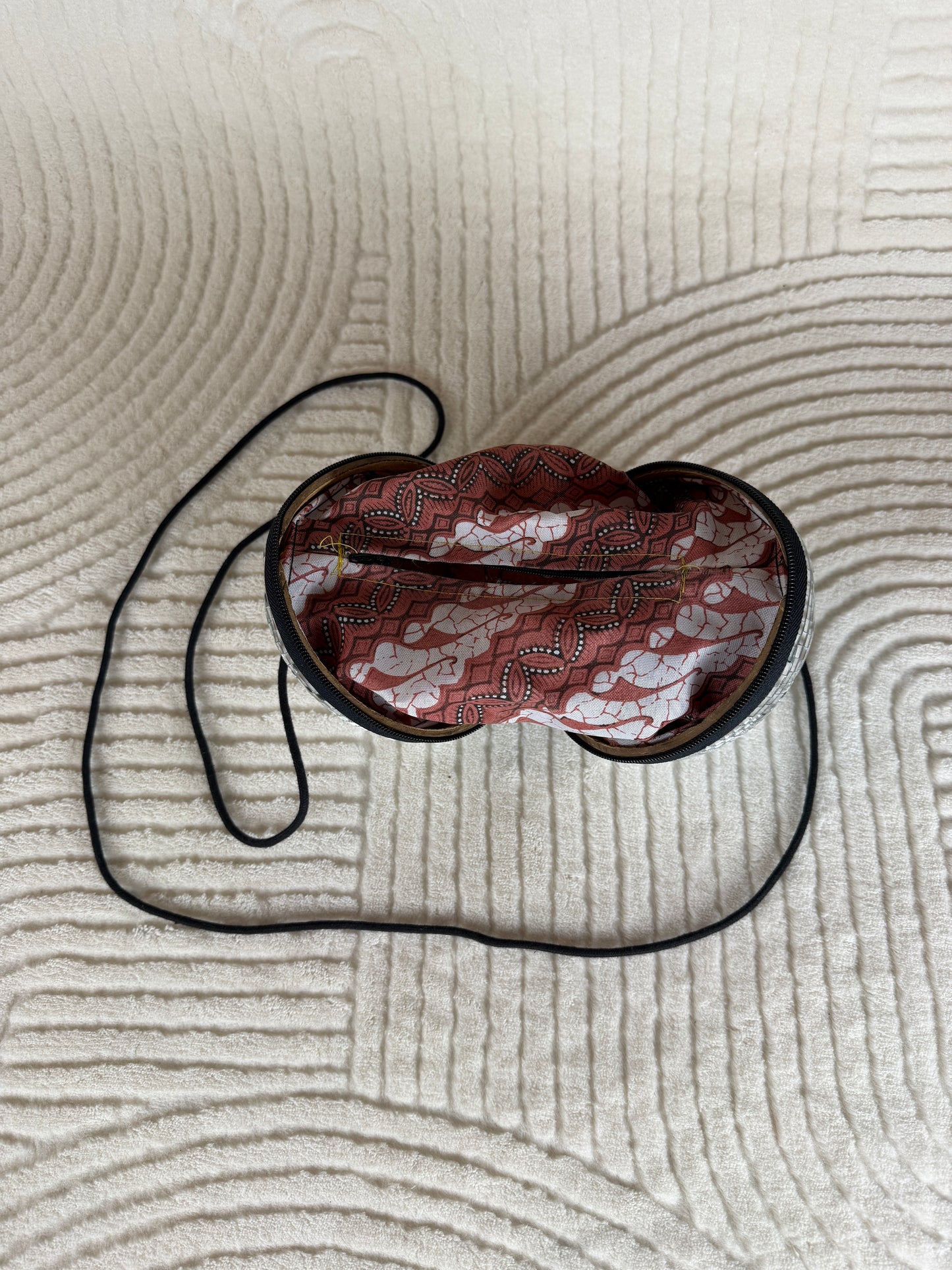 Disco Orb Micro-Crossbody Purse (~HANDMADE~) ✨🪩💫🔮 chrome mini disco ball bag repurposed coconut clutch (factory tagged: N/A)