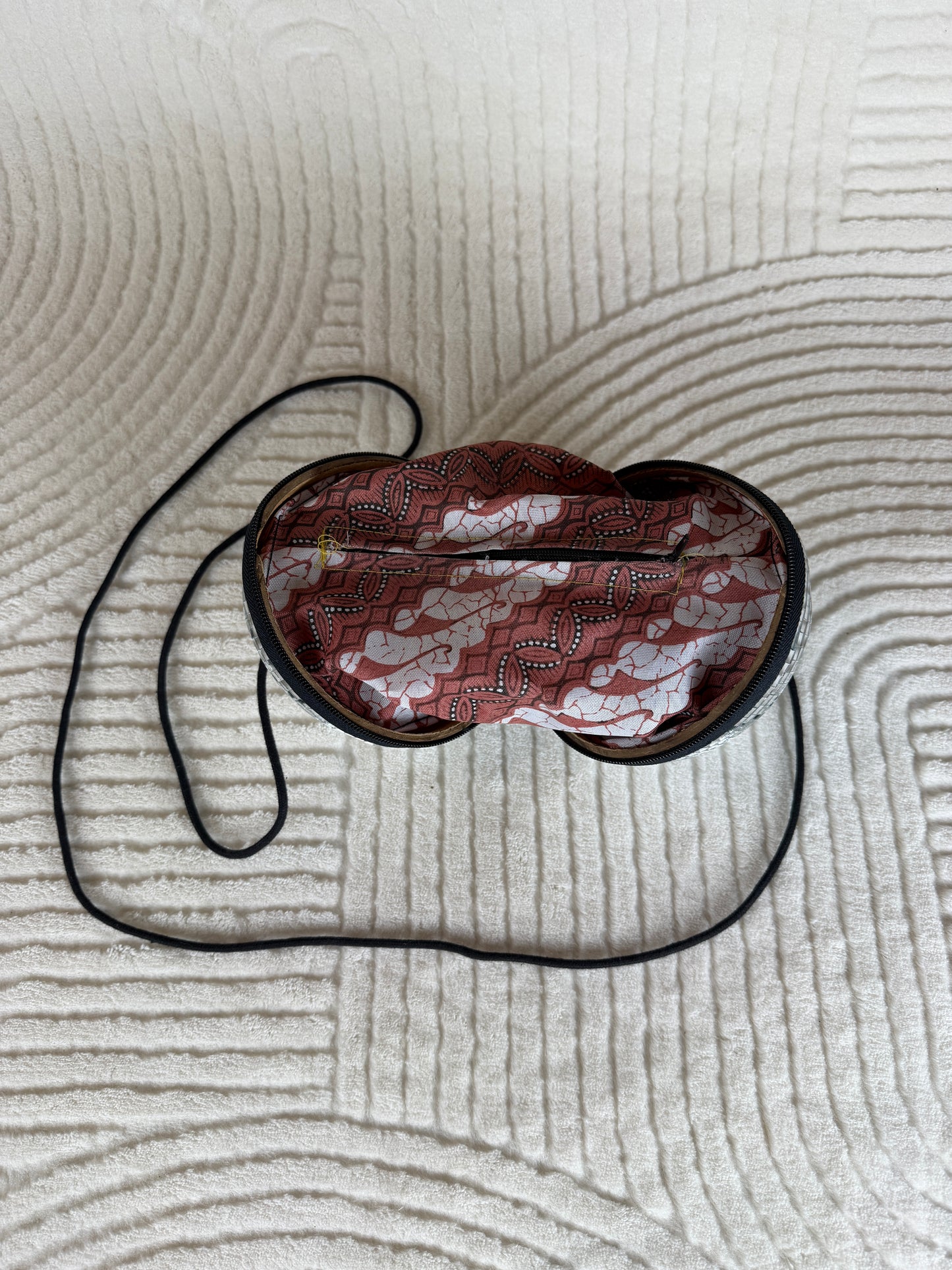 Disco Orb Micro-Crossbody Purse (~HANDMADE~) ✨🪩💫🔮 chrome mini disco ball bag repurposed coconut clutch (factory tagged: N/A)