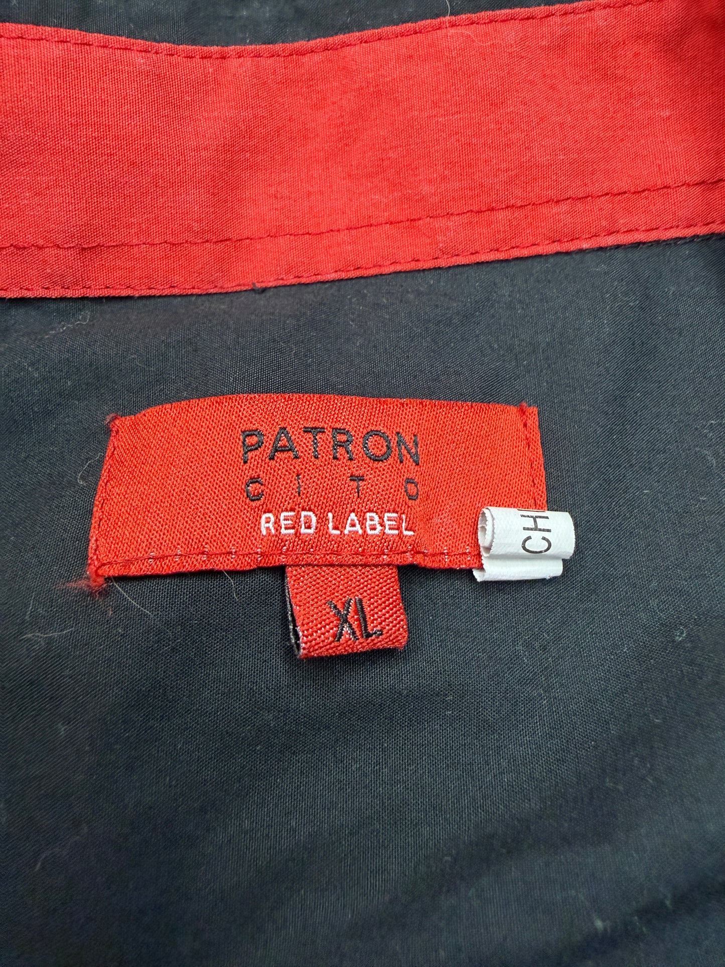 Patroncito Red Label (XL+) 🖤🌹🌑🩸 black western goth, red flame embroidery, alt rodeo energy (factory tagged: XL)