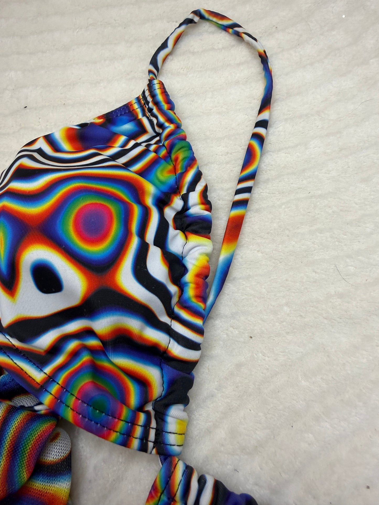 Half-Bag Bundle (M) ✨🌀🖤💜🌈 psychedelic swirls see-thru siren trippy rainbow swirls, black &amp; white zebra, lavender sheer (factory tagged: M)