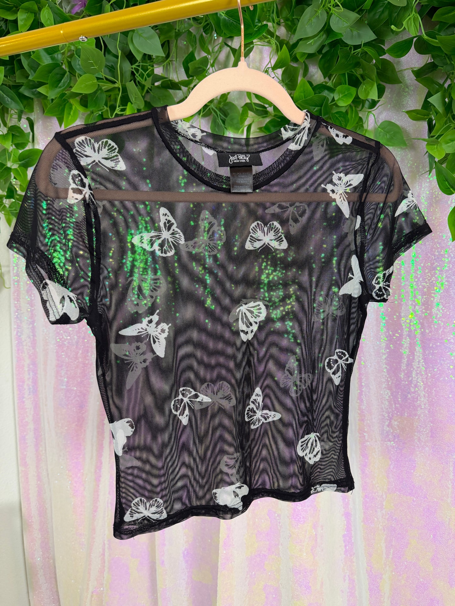 Half-Bag Bundle (M) ✨🌀🖤💜🌈 psychedelic swirls see-thru siren trippy rainbow swirls, black &amp; white zebra, lavender sheer (factory tagged: M)