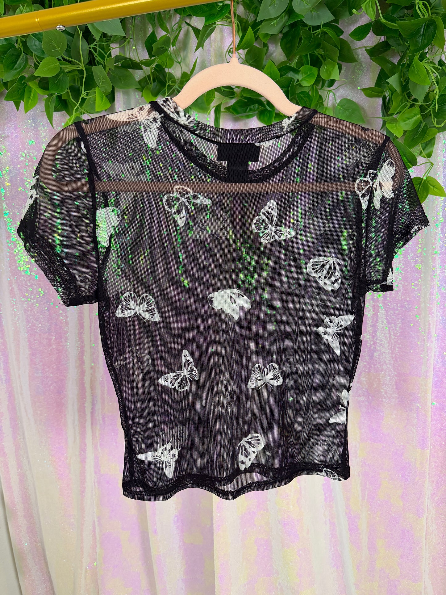 Half-Bag Bundle (M) ✨🌀🖤💜🌈 psychedelic swirls see-thru siren trippy rainbow swirls, black &amp; white zebra, lavender sheer (factory tagged: M)