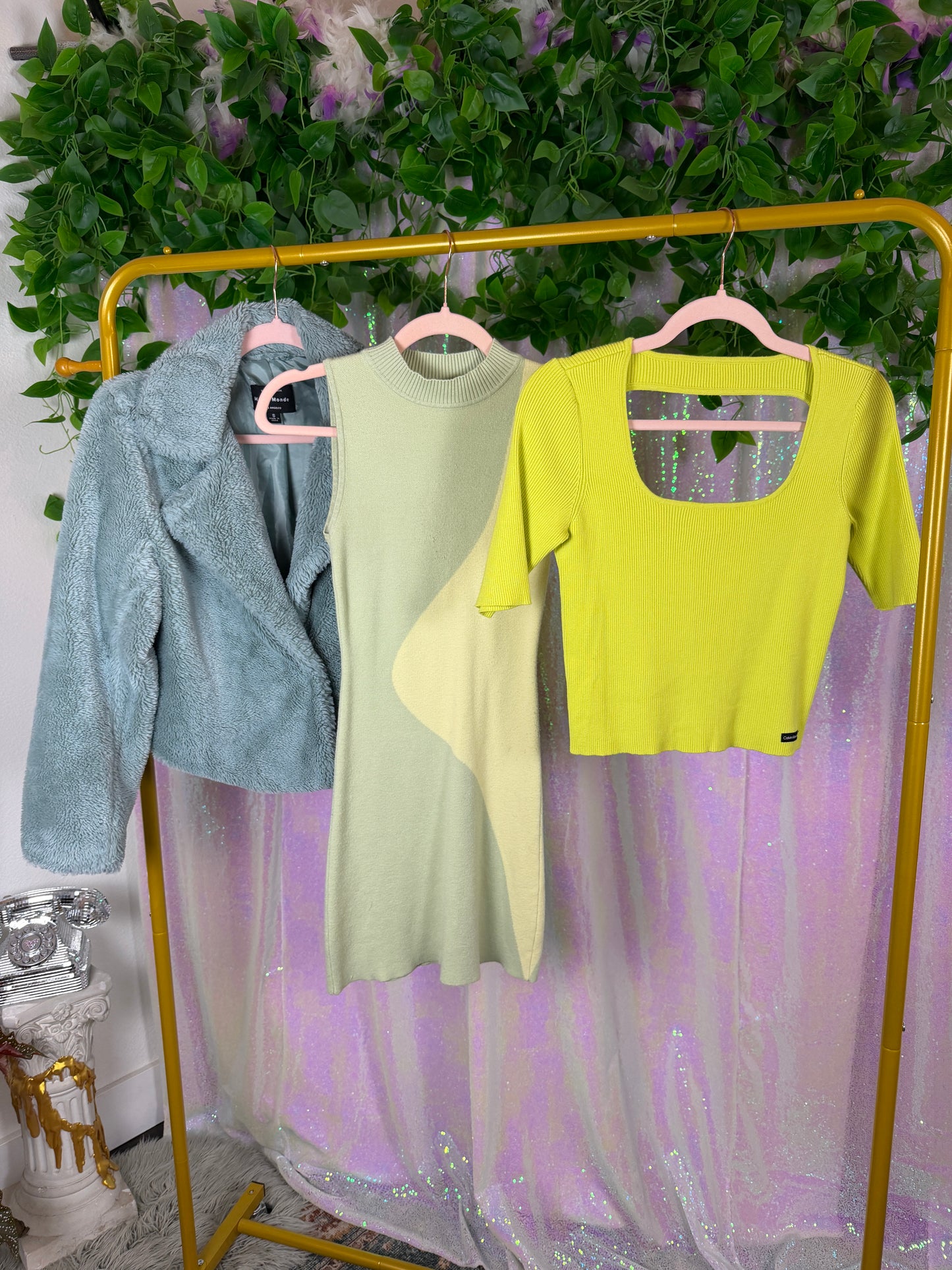 Full-Bag Bundle (S) ✨💚🌿⚡️ — soft party girl, sage, green, acid lime cozy snatched cozy club set (factory tagged: S, S–M,  S/P/CH)