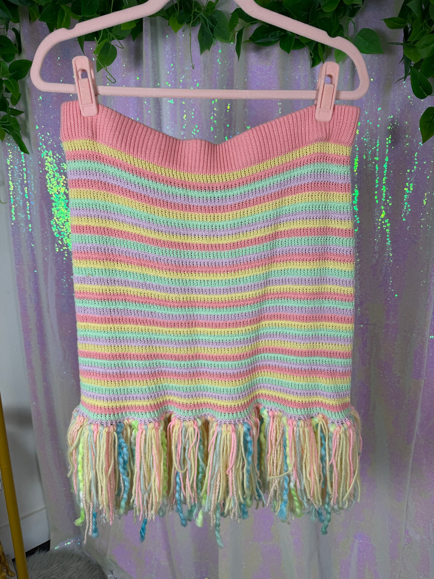Full-Bag Bundle (L) 🍬🧁🍭✨ — pastel candy crochet fairy, DIY fringe rave mermaid, soft girl sugar candy striper (factory tagged: L, XL)