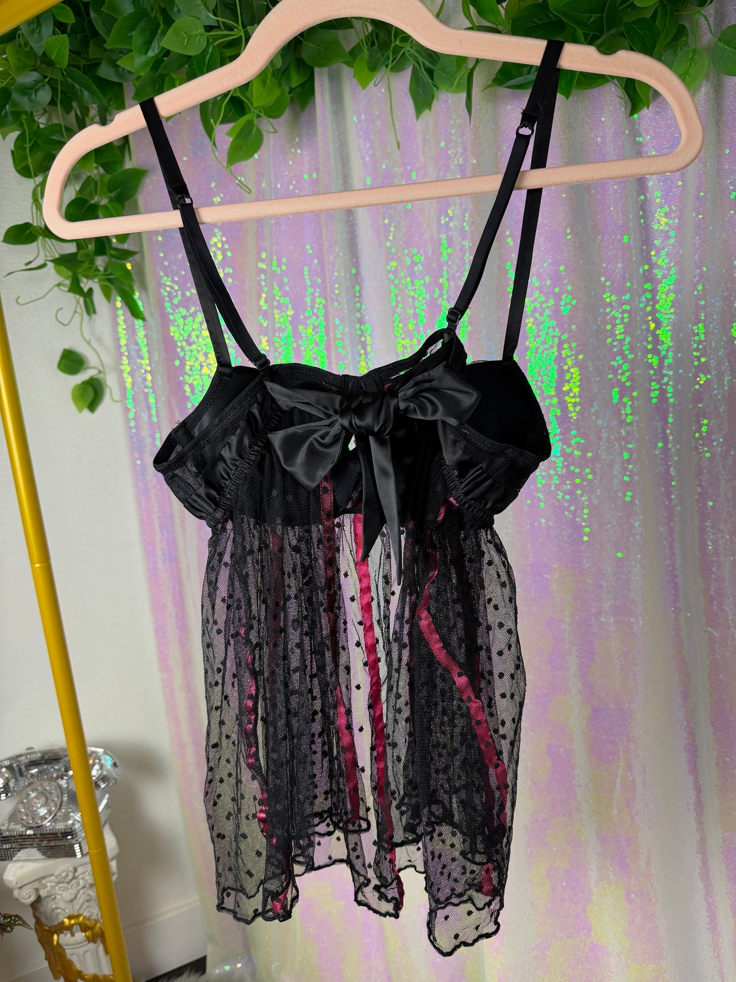 Half-Bag Bundle (S) 🖤🔥💋💜 — rave siren cyber fairy spotted at the victoria’s secret afterparty, 90s club kid layering lingerie (factory tagged: S, S/M, 34C, OS)