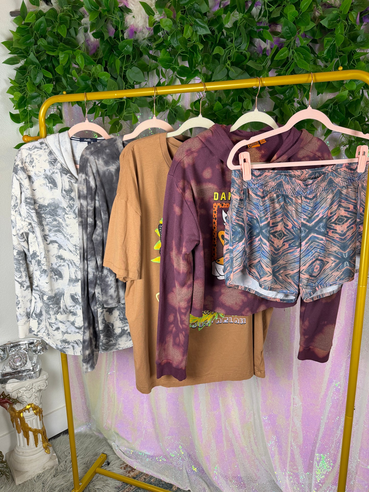 Full-Bag Bundle (L) — 🌫️🍄💫🌀 soft grunge lounge, cozy gym raver,  cheeto loving, earth toned, tie dye haze (factory tagged: S, M, L, XL)