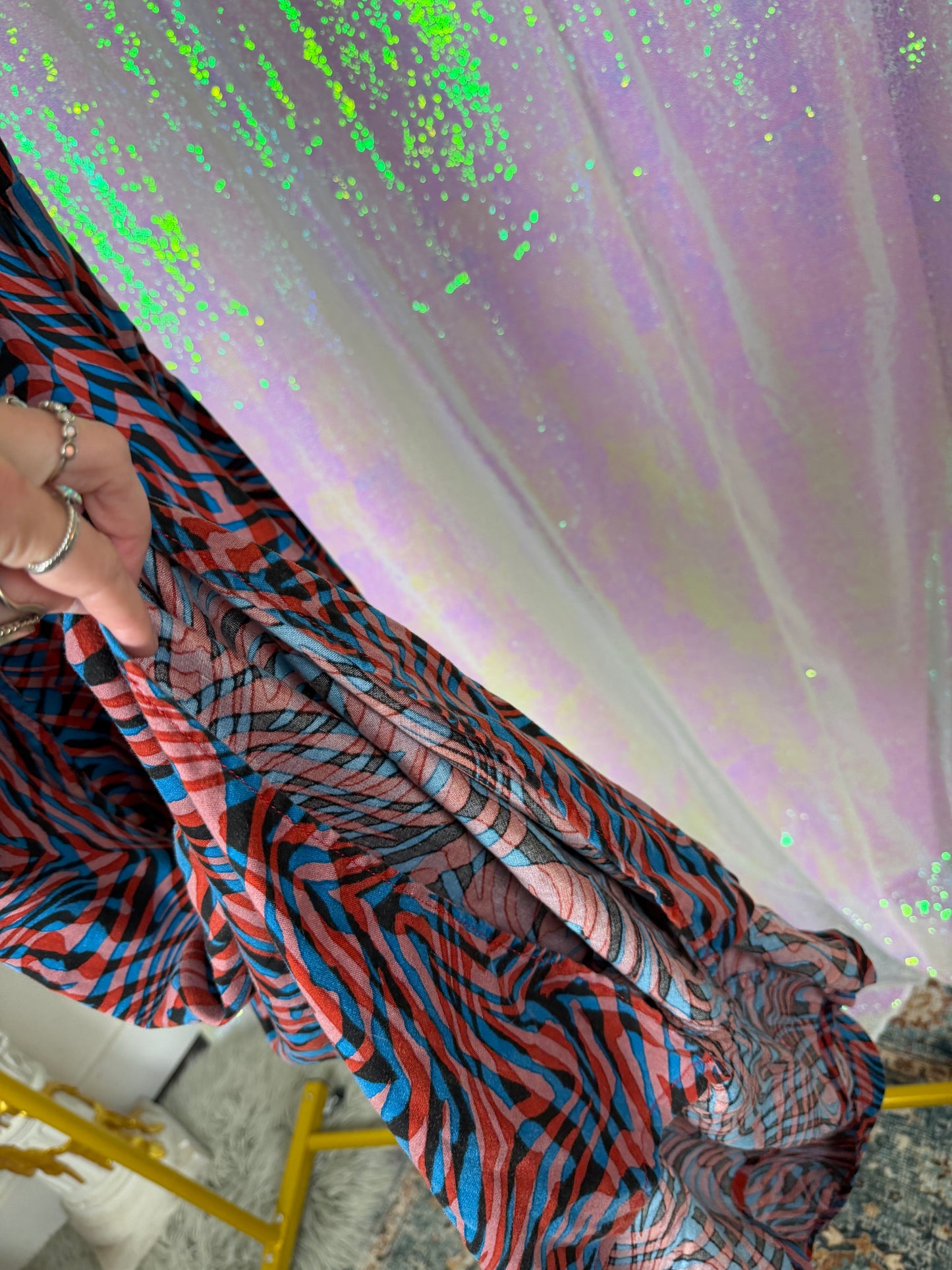 3/4-Bag Bundle (M) — 🌀🧿💋🐆 swirl mesh jungle raver, office to club, sheer layering (factory tagged: S, M)