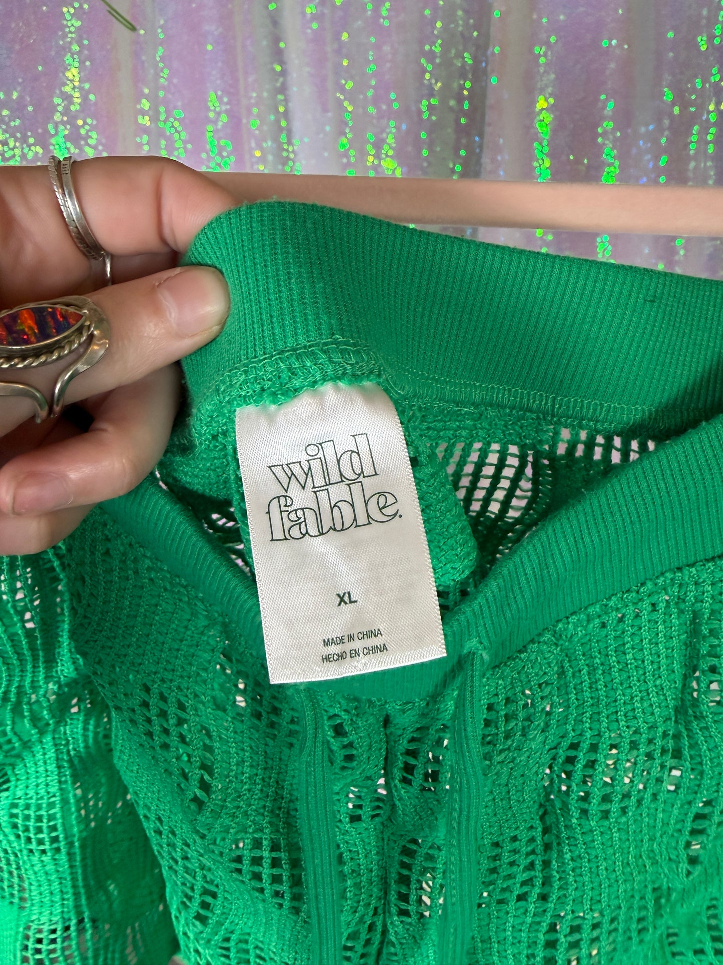 Half-Bag Bundle (XL+) — 🦋🌸🖤💚 fairy y2k butterfly raver, lace layering lingerie, neon green checkered crochet shorts (factory tagged: M, XL+)