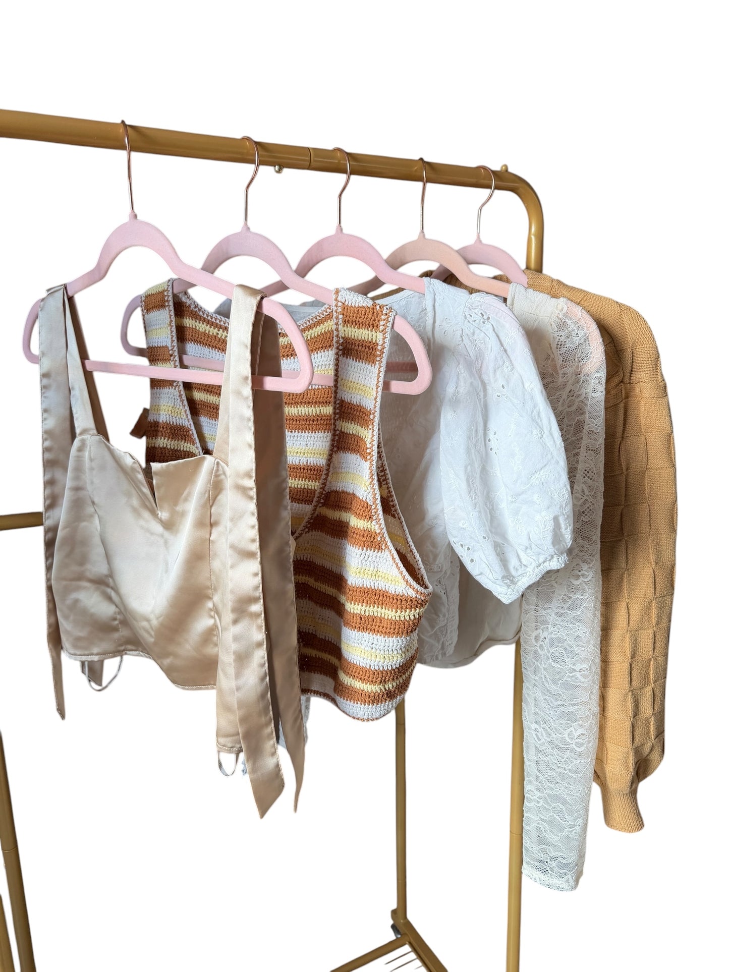 Full-Bag Value Bundle (M) 📜🕯️🌿🌻 bard's #1 fan fairycore scholarly princess maidenly crop tops & cardigan, cream, white, brown