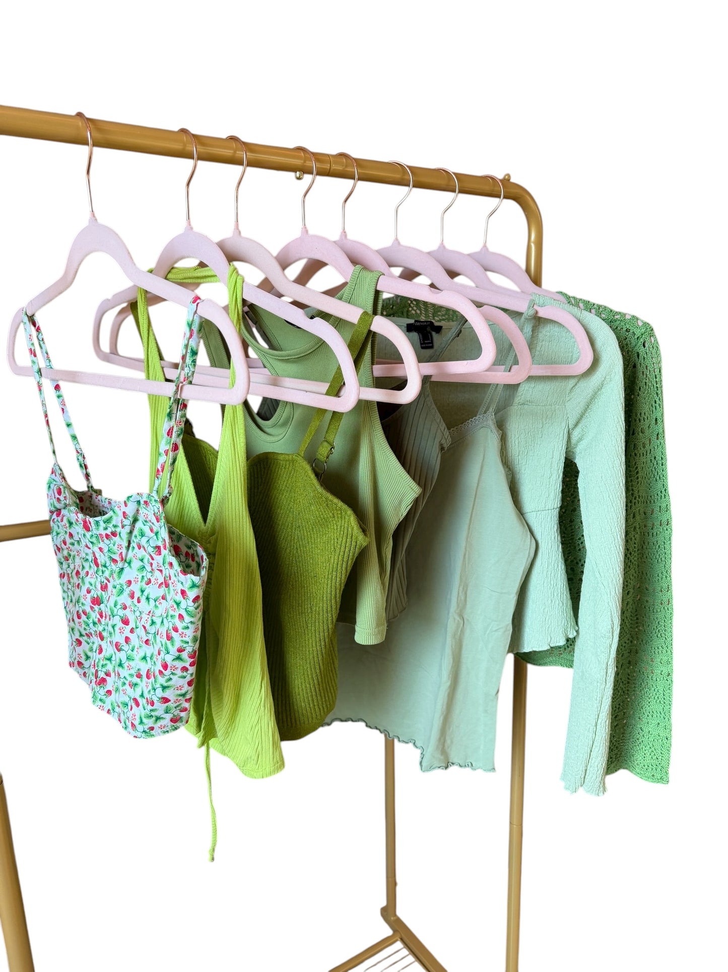 Full-Bag Value Bundle (S) 🌿✨💚🧚‍♀️🌸 mossy woodland fairy magic y2k fairycore crop tops, blue, green, pink